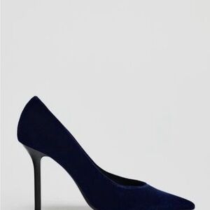 Zara Dark Blue Velvet Women's Heels - Size 10 US/41 EU